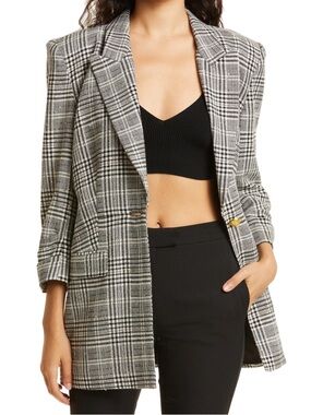Ramy Brook. Sarah Houndstooth Blazer. Gold sequin. Size 4.